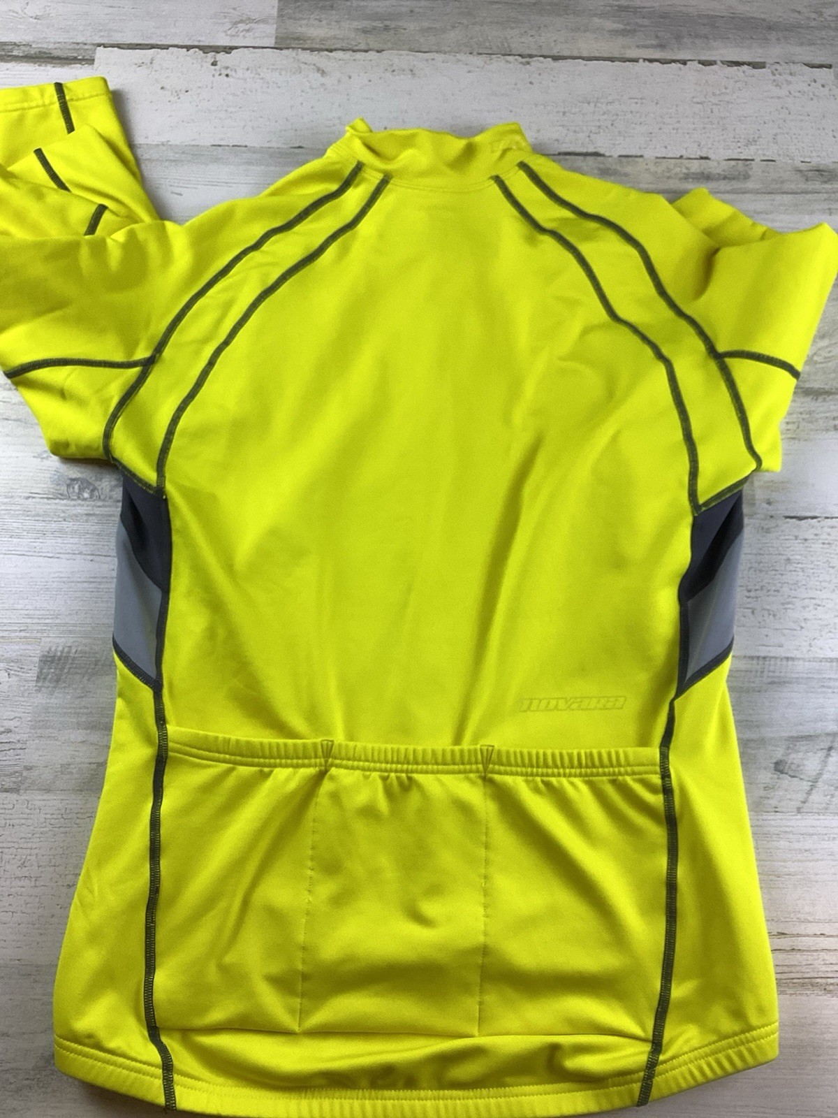 Novara Cycling Rider LS Full Zip Sz M Yellow Black Colorblock Waist Pockets