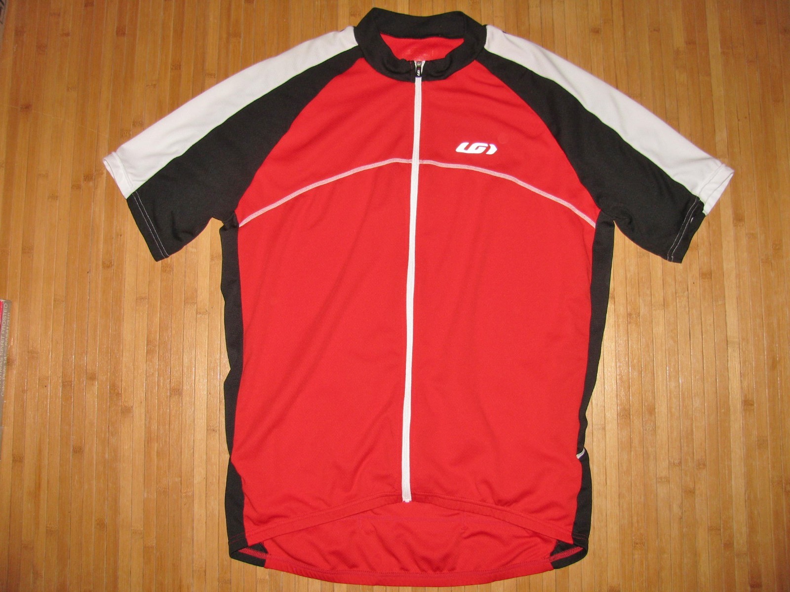 GARNEAU Cycle JERSEY Bicycle Shirt Size XL Polyester RED with BLACK and WHITE