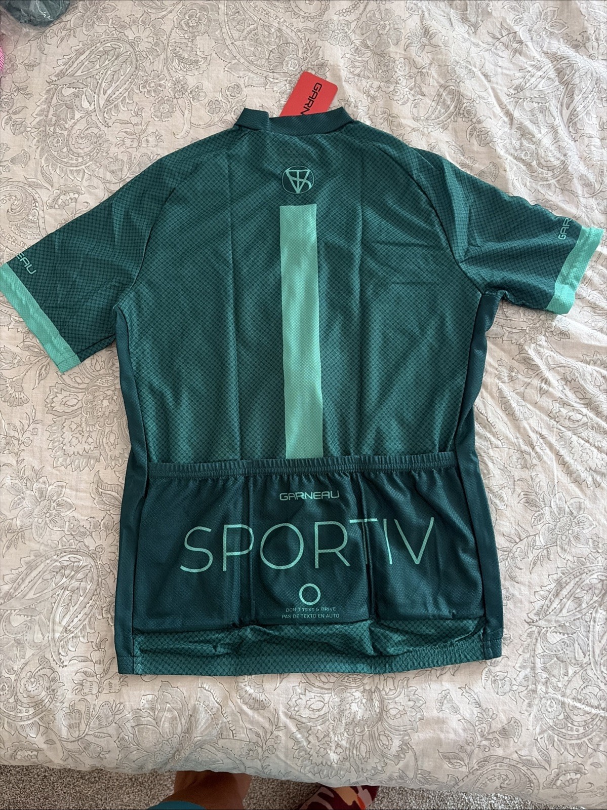 NWT! Men’s XS LOUIS GARNEAU Full Zip Short Sleeve Cycling Sportiv Jersey Green