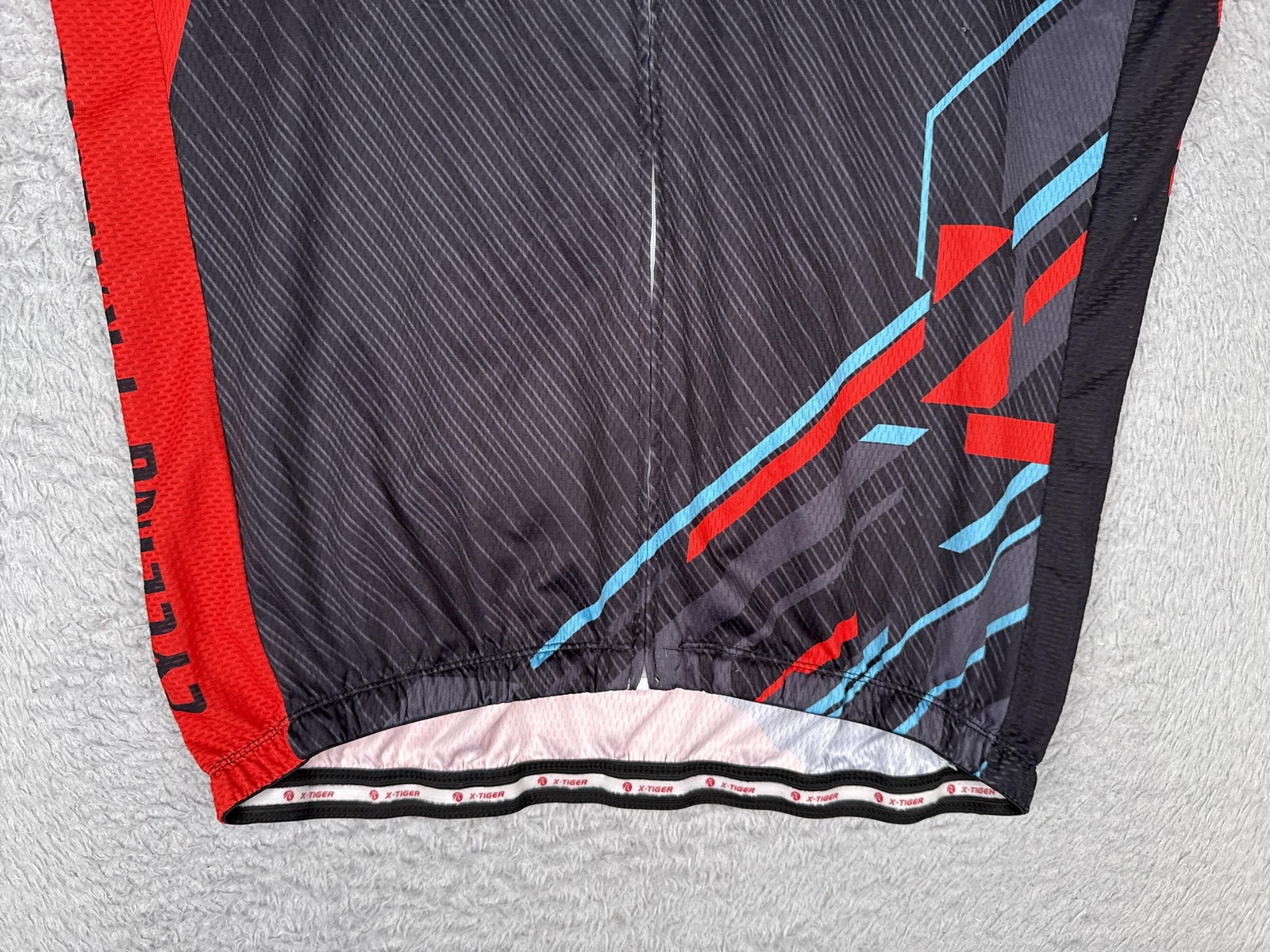X-Tiger Cycling Jersey Mens XXL Red Black Short Sleeve Full Zip Bike Shirt Top