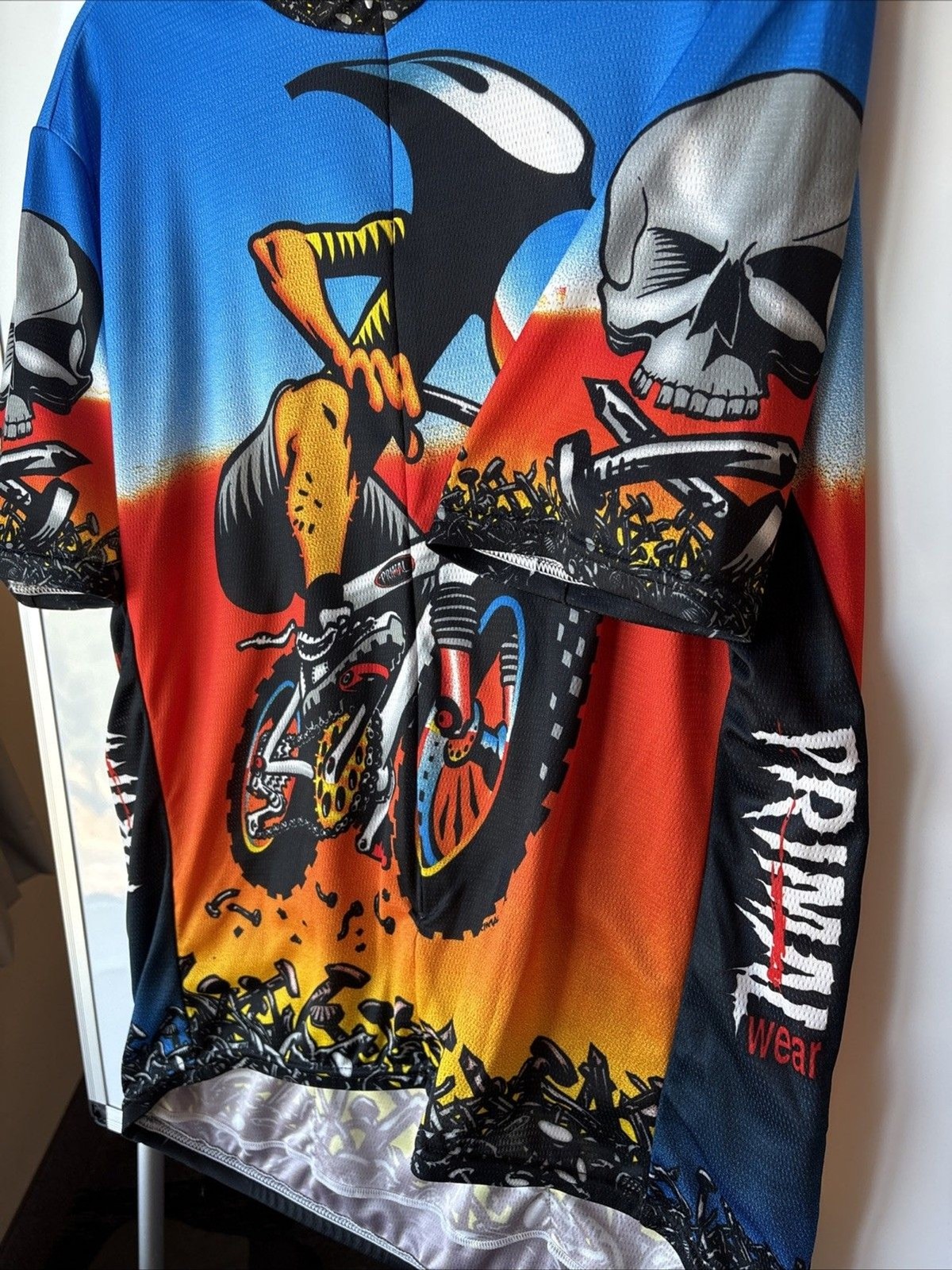 PRIMAL Wear Vintage 90’s HAMMER HEAD GRAPHIC Cycling Jersey 2XL Coolmax Poly