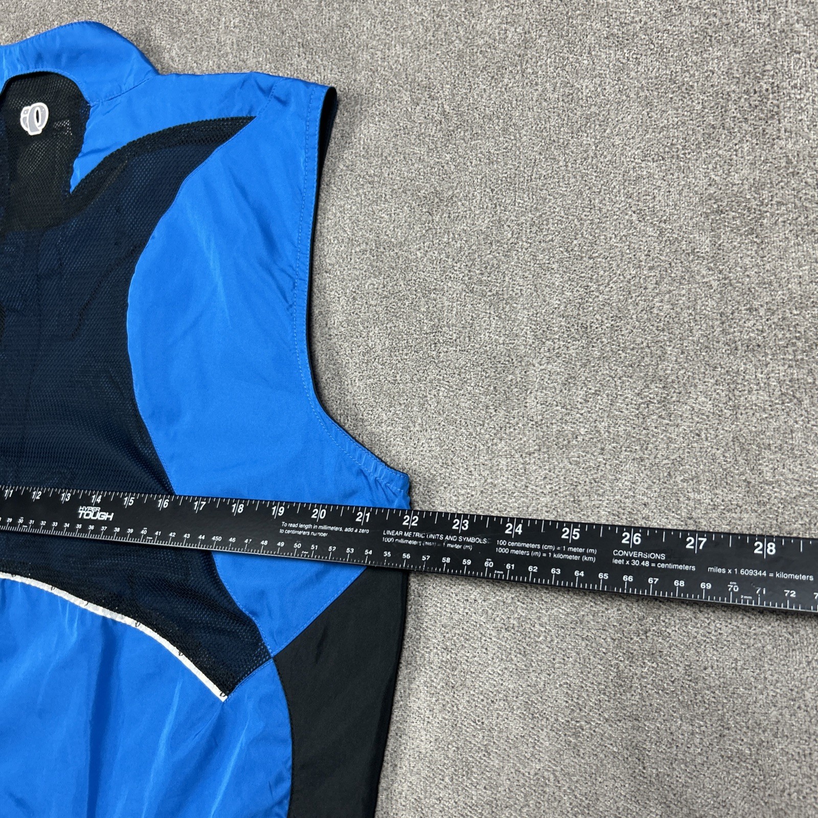 Pearl Izumi Men Large Cycling Vest Blue Black Full Zip Sleeveless Bike Mesh Vent