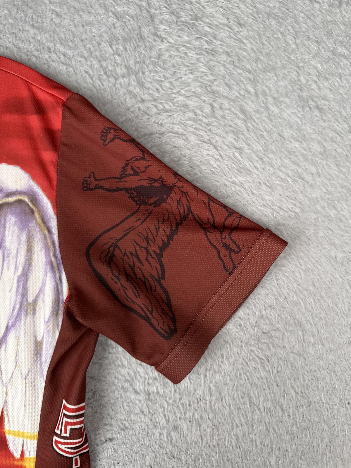 VINTAGE Primal Wear Led Zeppelin Cycling Jersey Mens Small Red Orange Half Zip