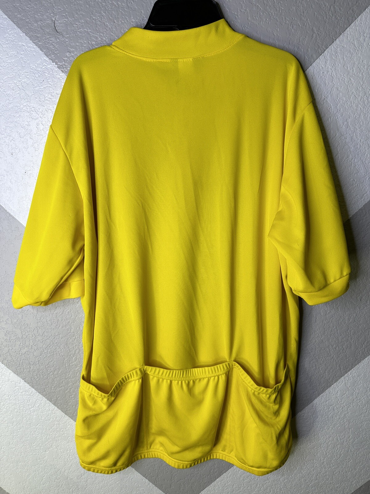 Canari Cycling Jersey Adult 2XL XXL Yellow 1/2 Zip 100% Polyester Pockets
