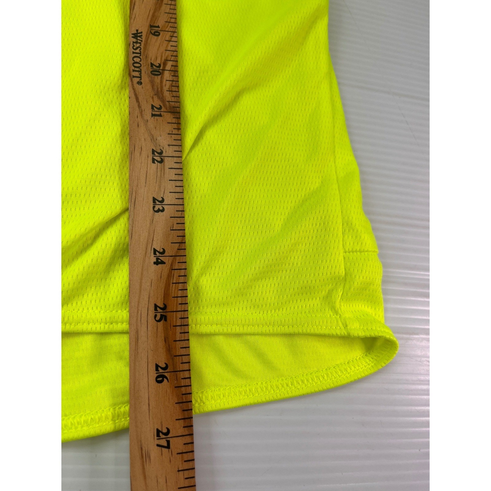 Unbranded Cycling Jersey Mens XL Neon Yellow Full Zip Short Sleeve Mesh