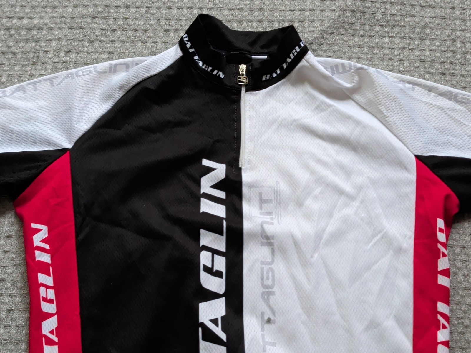 Giordana Battaglin Cycling Jersey Mens Medium Short Sleeve 1/4 Zip 3 Pockets