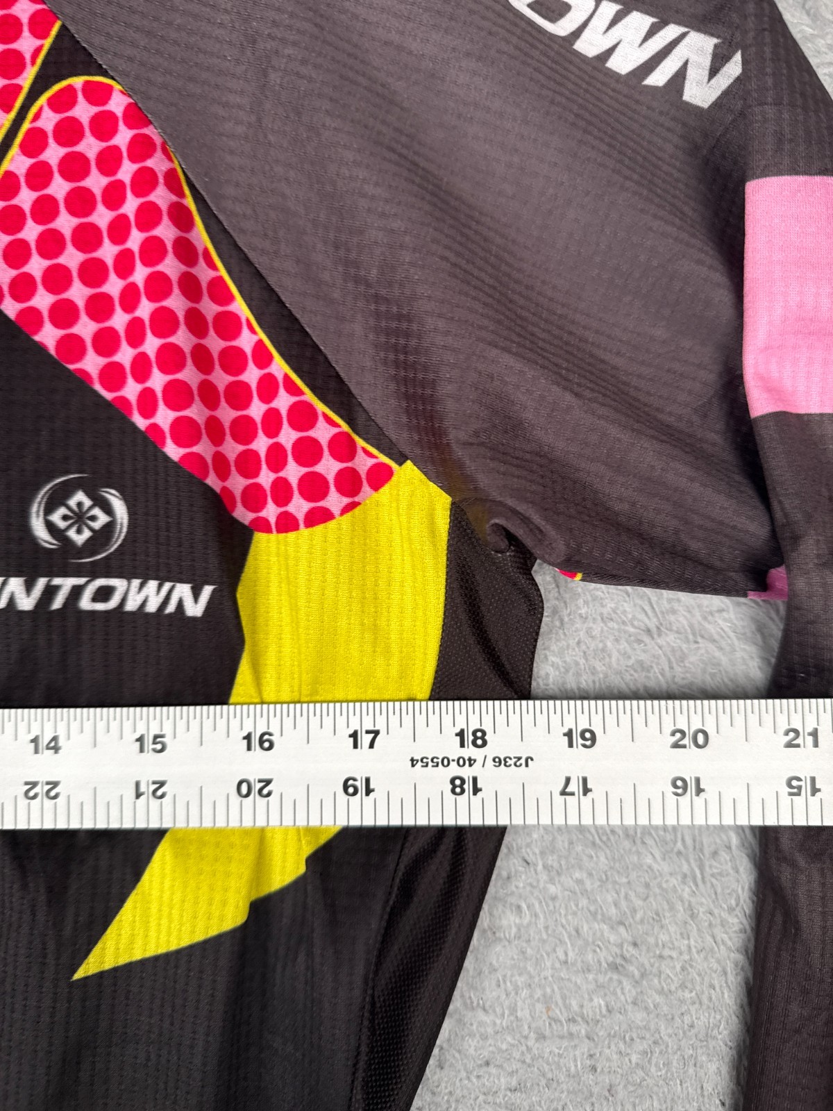 Xintown Cycling Jersey Adult Large Black Pink Yellow Full Zip Long Sleeve Poly