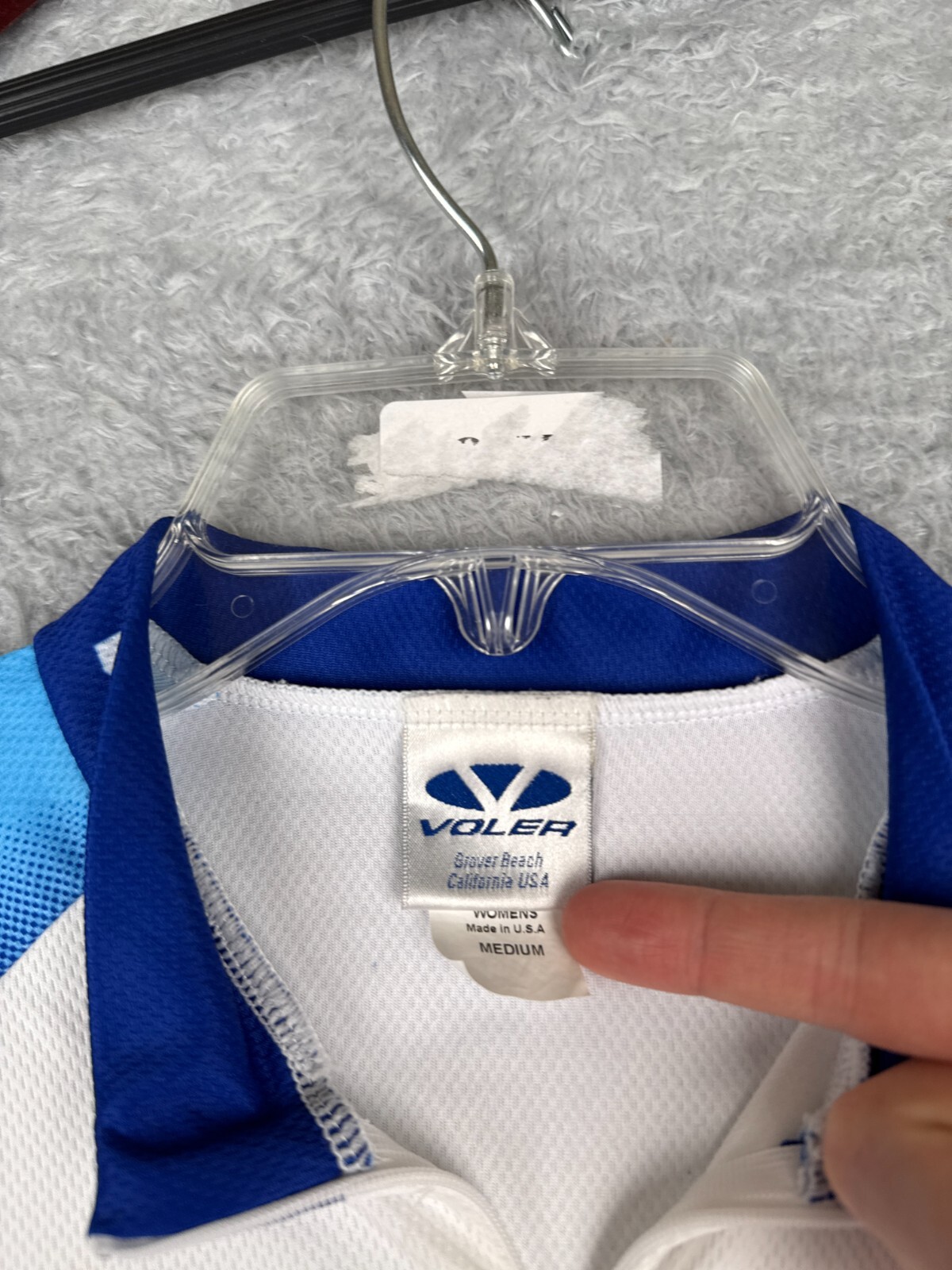 Voler Cyling Jersey Women Medium Blue White 1/2 Zip Short Sleeve MS 150 Pockets