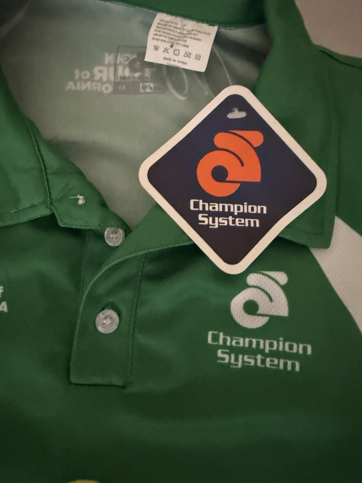 Champion Sys Amgen Tour Visit California Men’s Cycling Jersey Polo Collared