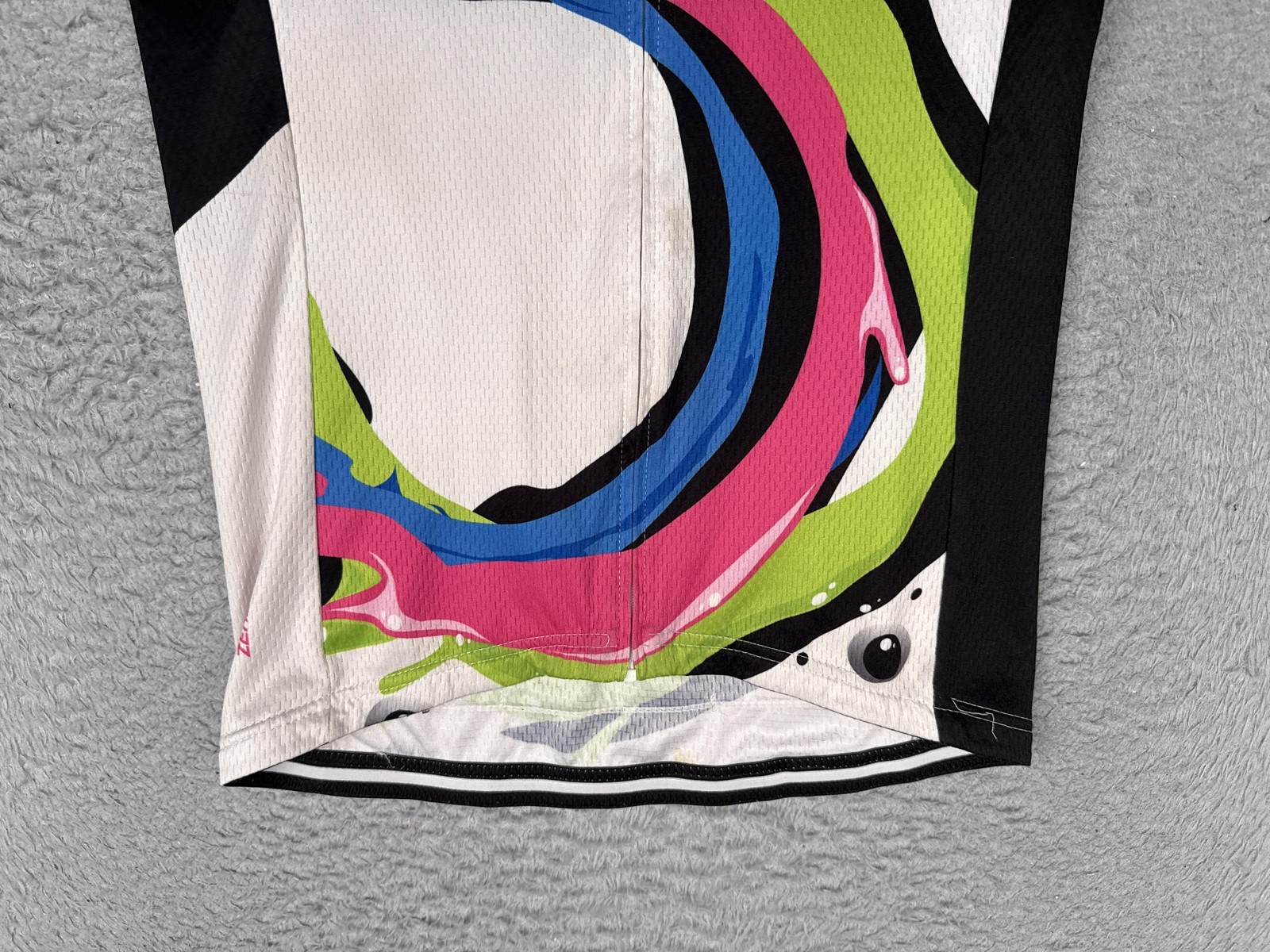Zero Bike Cycling Jersey Womems Small Multicolor Full Zip Short Sleeve Pockets
