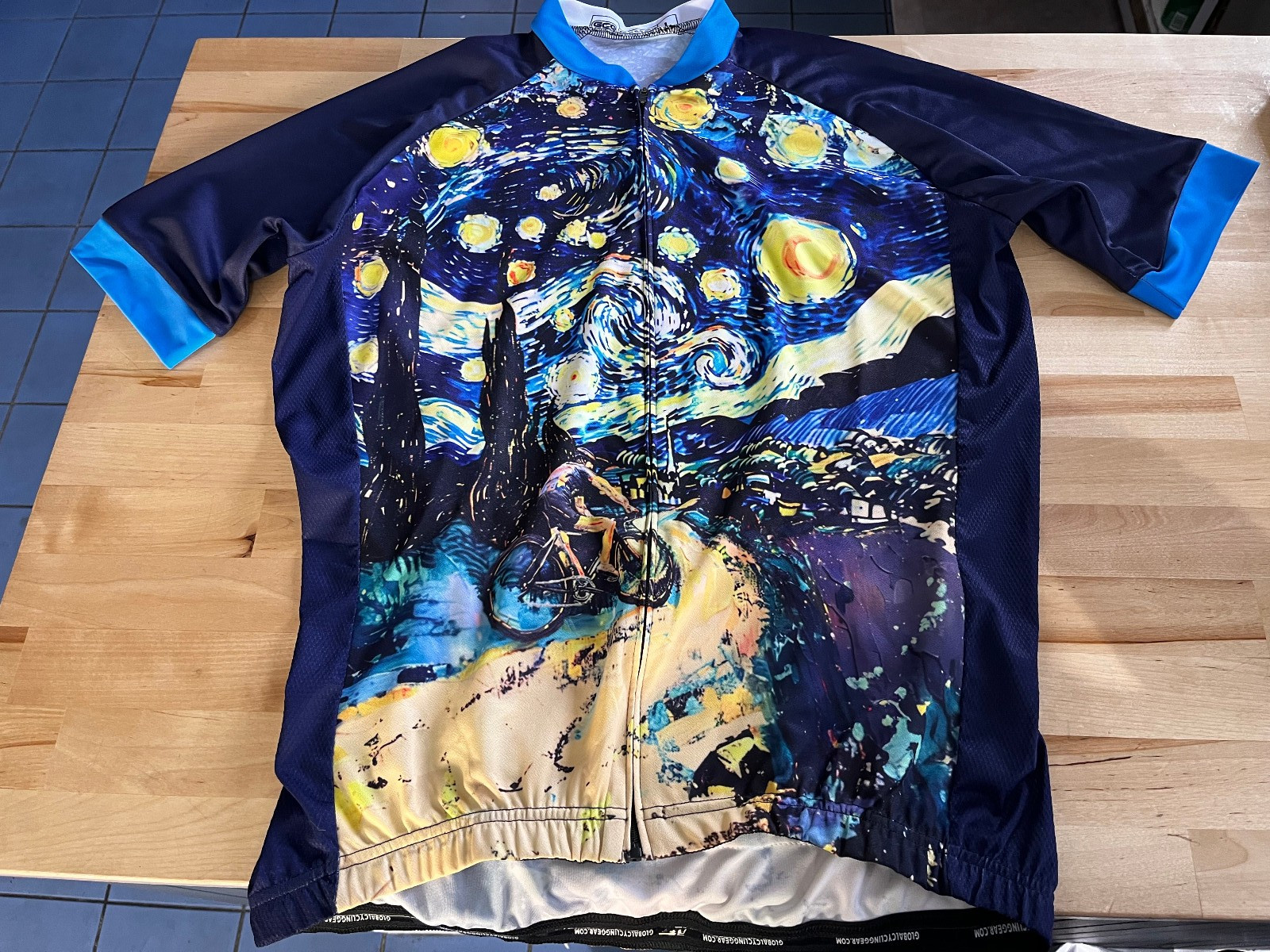 Global Cycling Gear GCG Starry Night Cycling Short Sleeve Cycling Jersey Men’s L