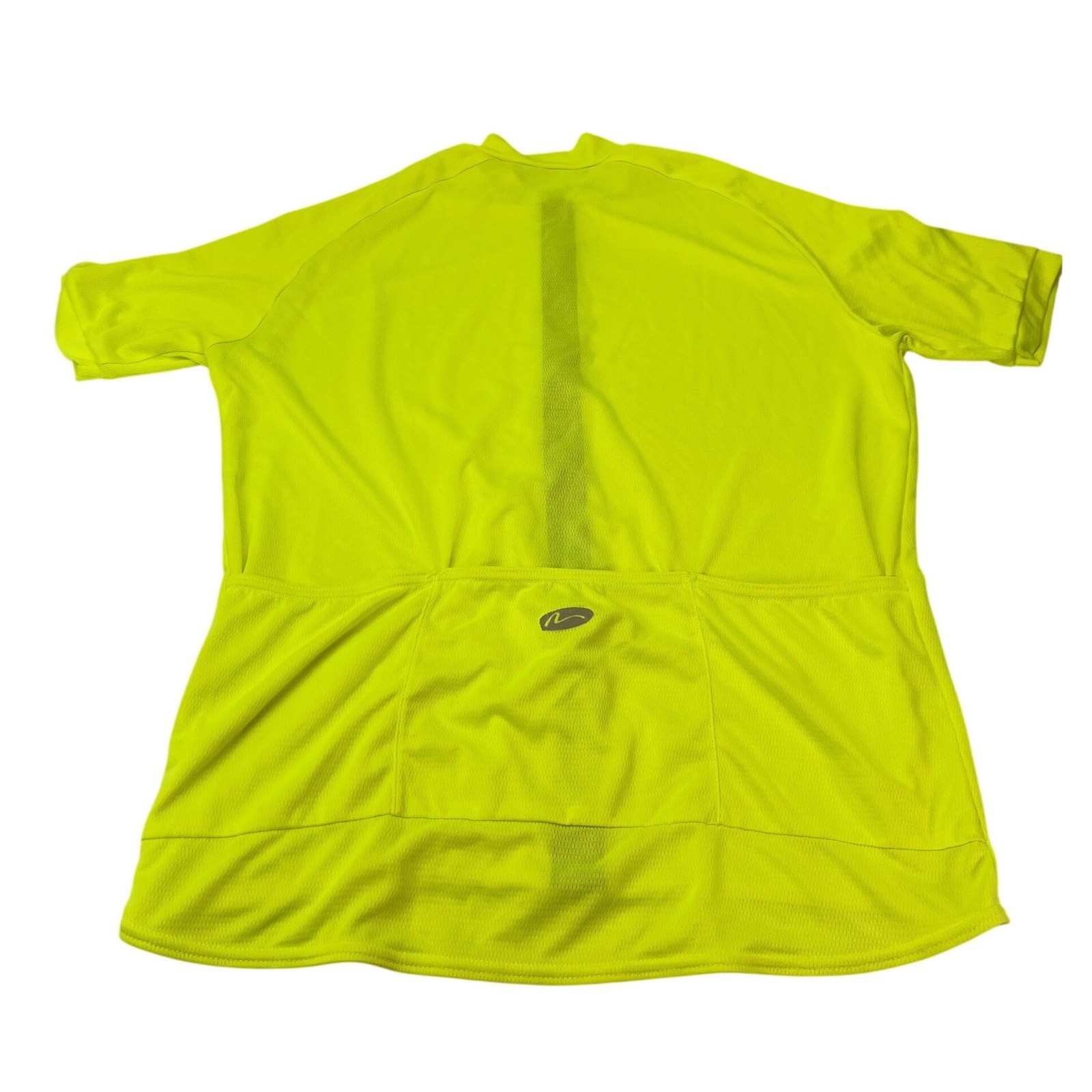 Unbranded Cycling Jersey Mens XL Neon Yellow Full Zip Short Sleeve Mesh