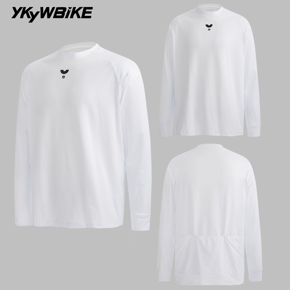 YKYW Men’s Casual Cycling Jersey Long Sleeve Quick Dry Shirt Bicycle Clothing