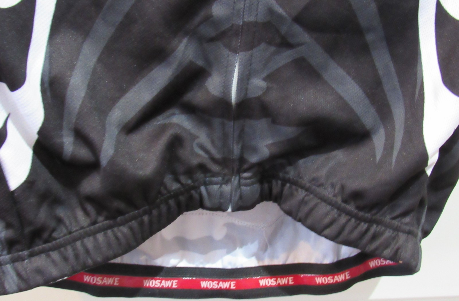 NWT Wosawe Cycling Jersey Men’s Medium Black & White Skeleton Ribs Full Zipper