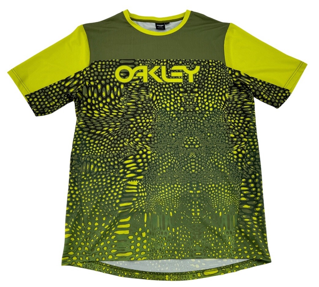Oakley Maven Coast Short Sleeve Jersey Shirt Distorted Frogskin Green New