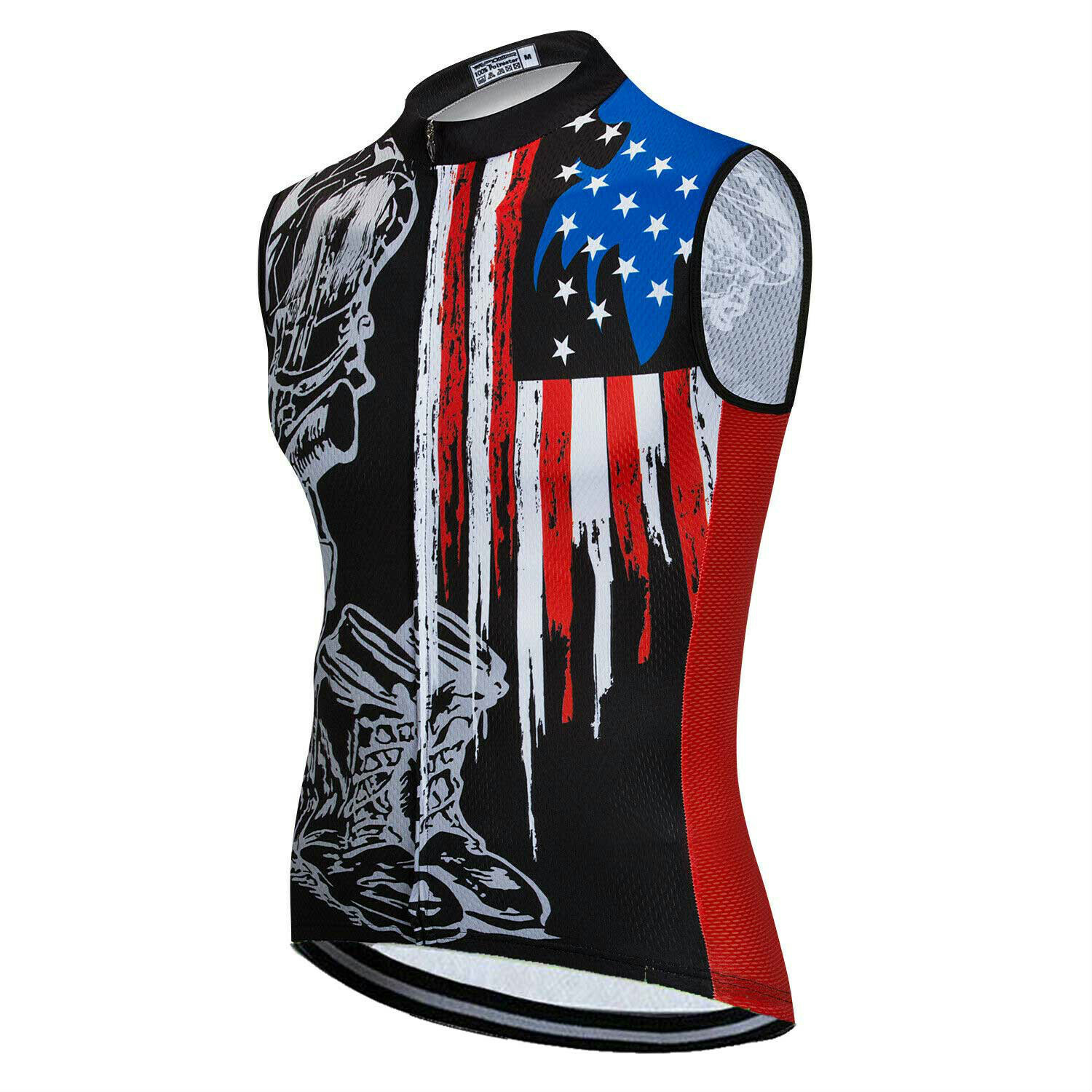 Men’s Sleeveless Cycling Jersey Shirts Reflective Bike Cycle Vest Top S-5XL
