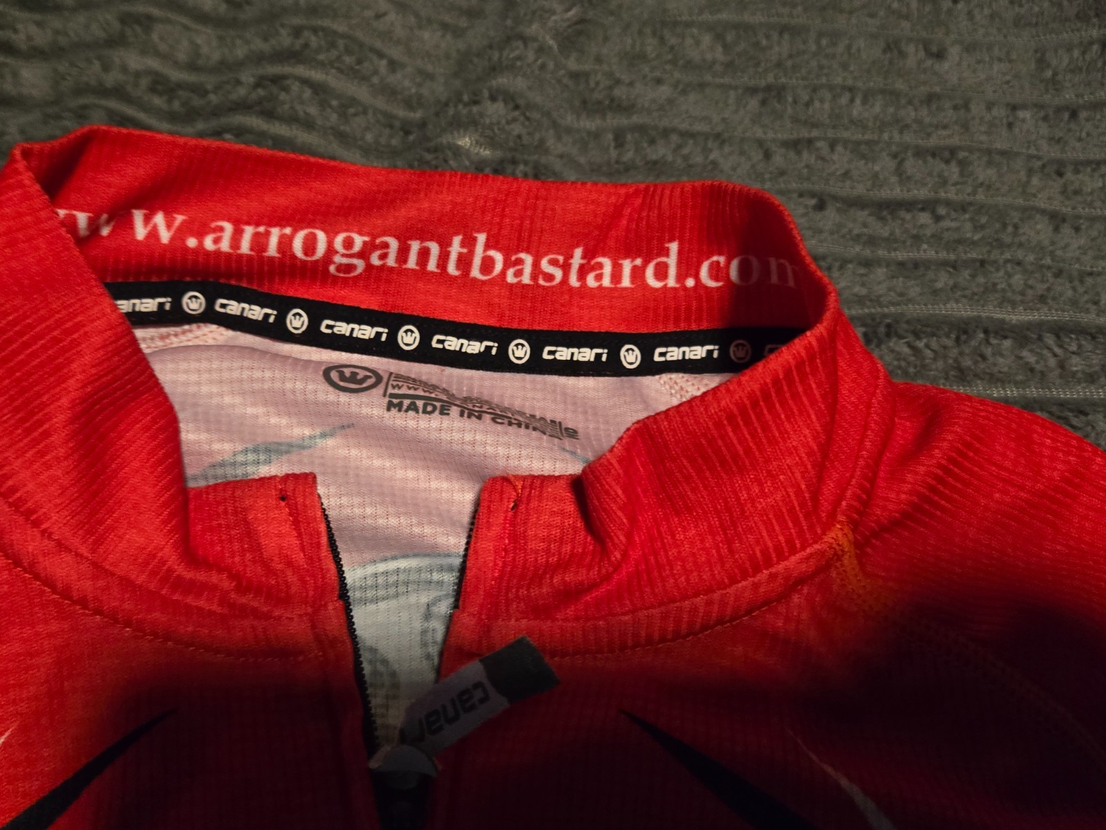 Canari Arrogant Bastard Ale Stone Brew full Zip Cycling Jersey Shirt Mens Medium