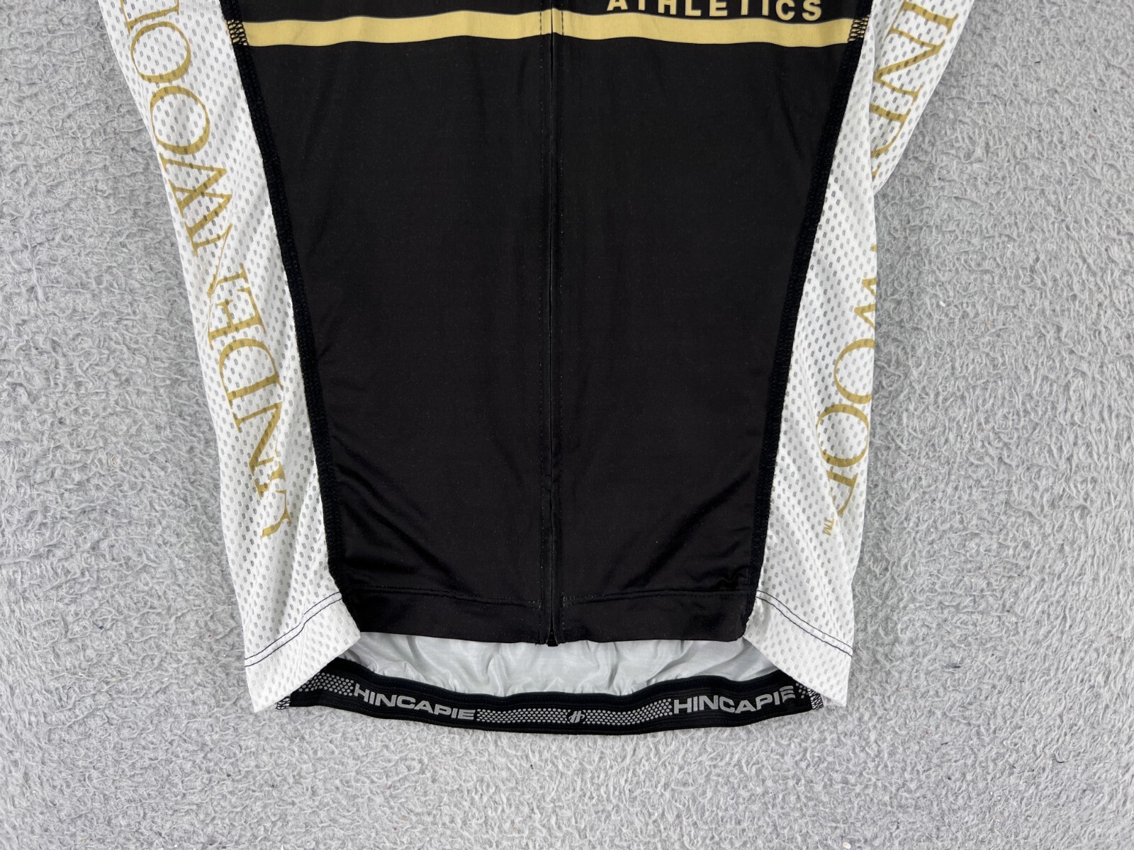 Hincapie Cycling Jersey Adult 2XS XXS Black Gold Lindenwood Athletics Full ZIp