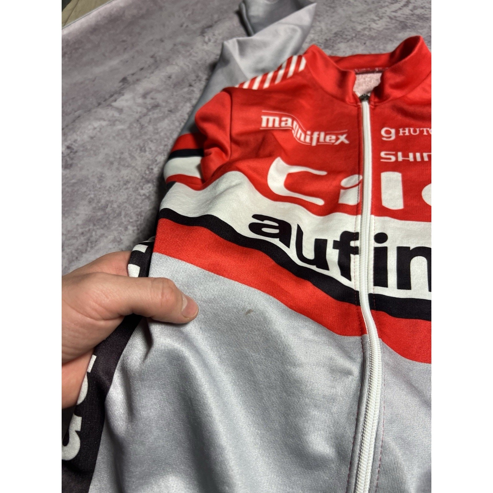 Vintage Retro Descente Shimano Cilo Aufina Velo Jersey Long Sleeve Jacket M-L