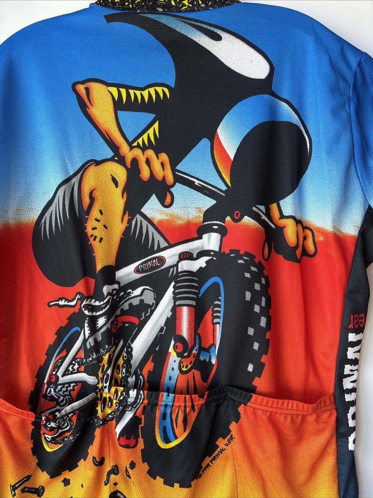 PRIMAL Wear Vintage 90’s HAMMER HEAD GRAPHIC Cycling Jersey 2XL Coolmax Poly