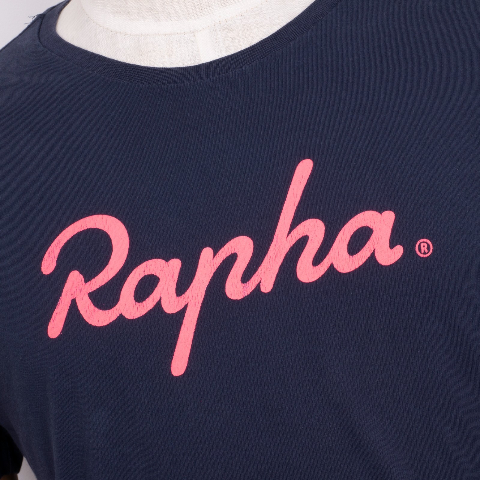Rapha Logo Graphic Cotton T-Shirt Size M Navy Blue Crew Neck Short Sleeve