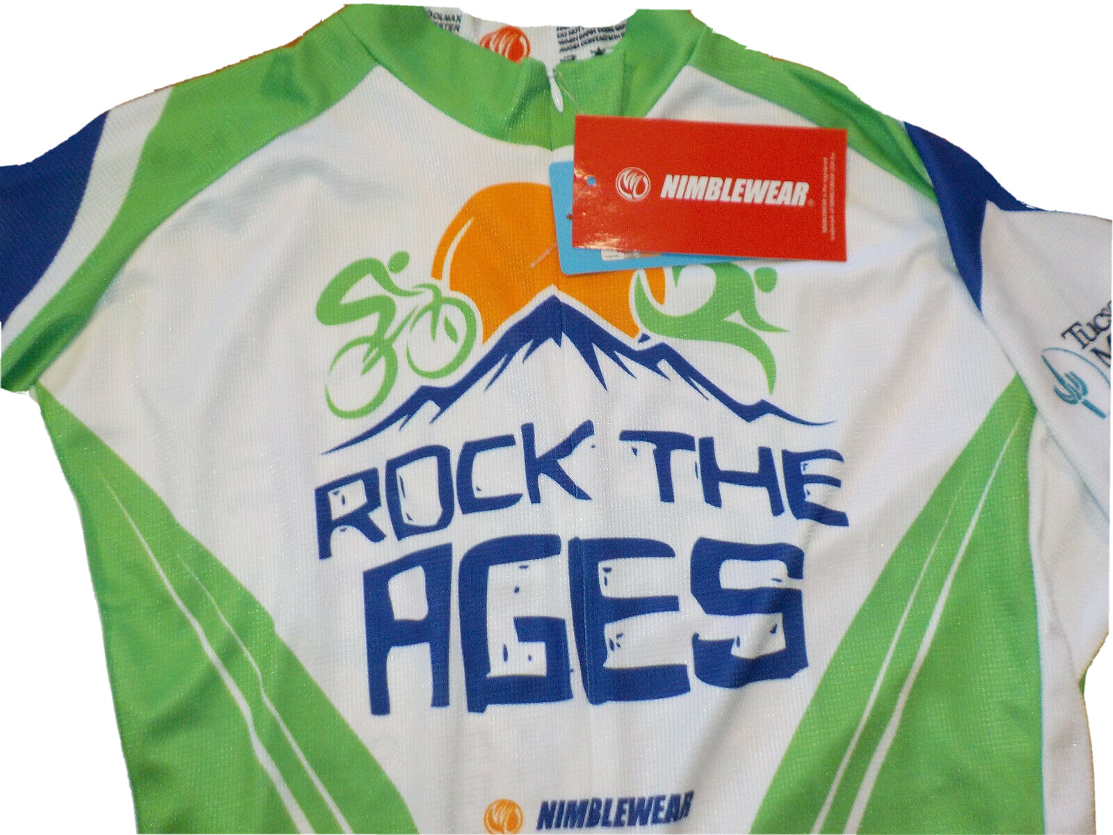 NWT Nimblewear Rock the Ages UV Cycling Jersey 3 Pouch Pockets Mens Size Small