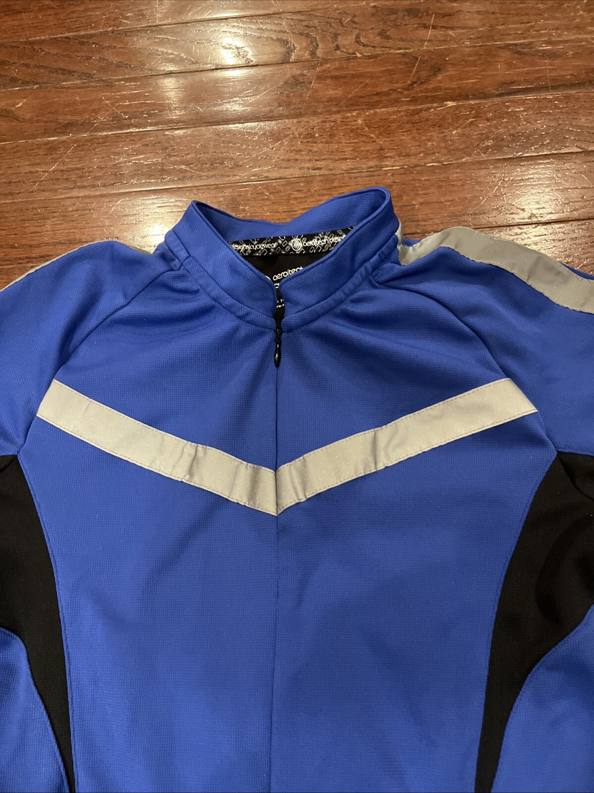 Aerotech Designs Men’s Short Sleeve Cycling Jersey Blue Racing Cycleware Sz S