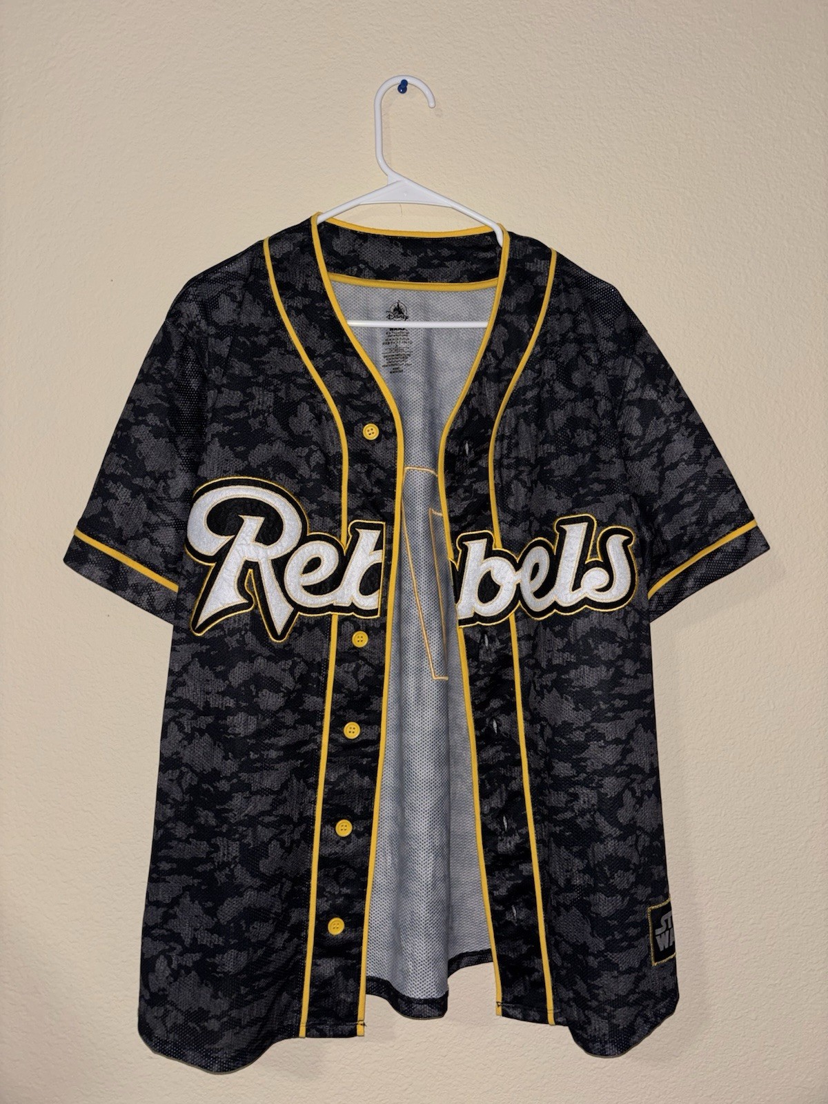Disney Men’s Or Women’s Black and Yellow Rebels Jersey