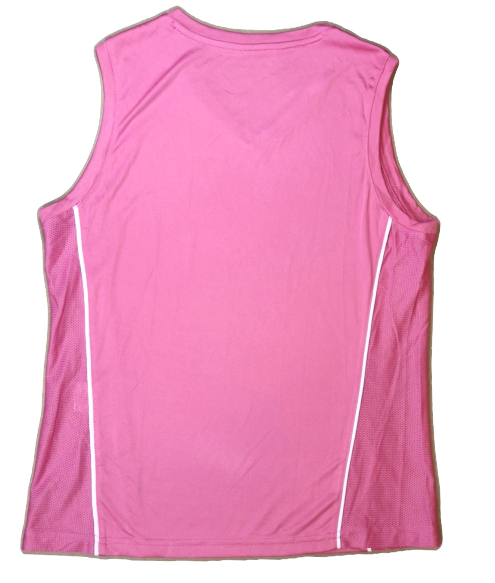Reebok Womens Small Pink Sleeveless Athletic Workout Top Mesh V Neck Activewear