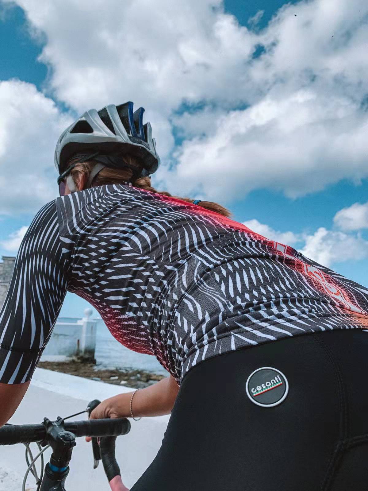 CESANTI Women Cycling Jersey Summer Non-slip Band Pro noctilucence Bike Clothing
