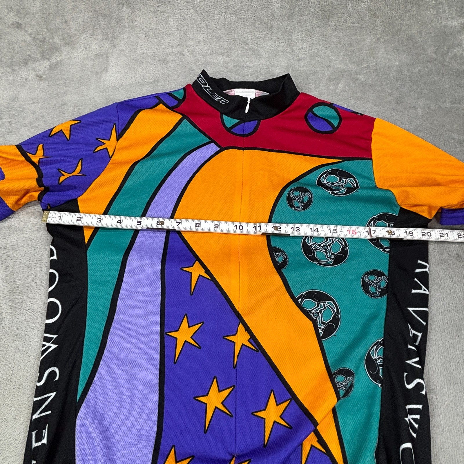 Voler Cycling Jersey Mens Large Purple Green Abstract Ravenswood Performance