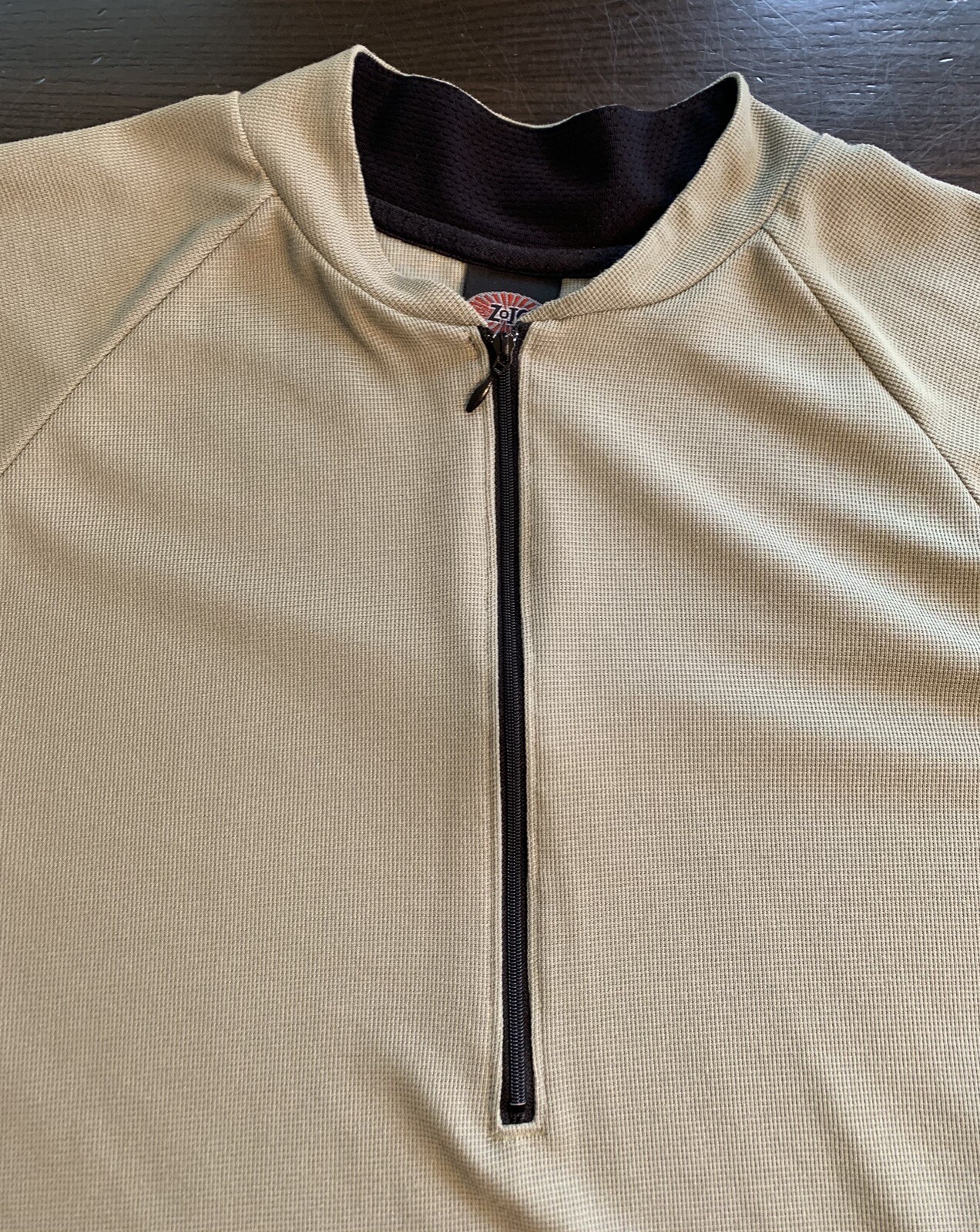 Zoic Jersey Men’s XL Green Long Sleeve 1/2 Zip Pullover Back Pockets Made In USA