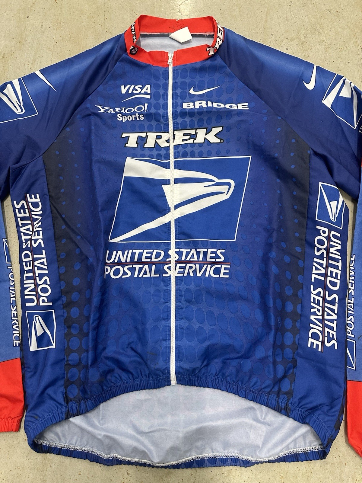 Vintage Nike Trek USPS Cycling Jacket Blue United States Postal Service XXL