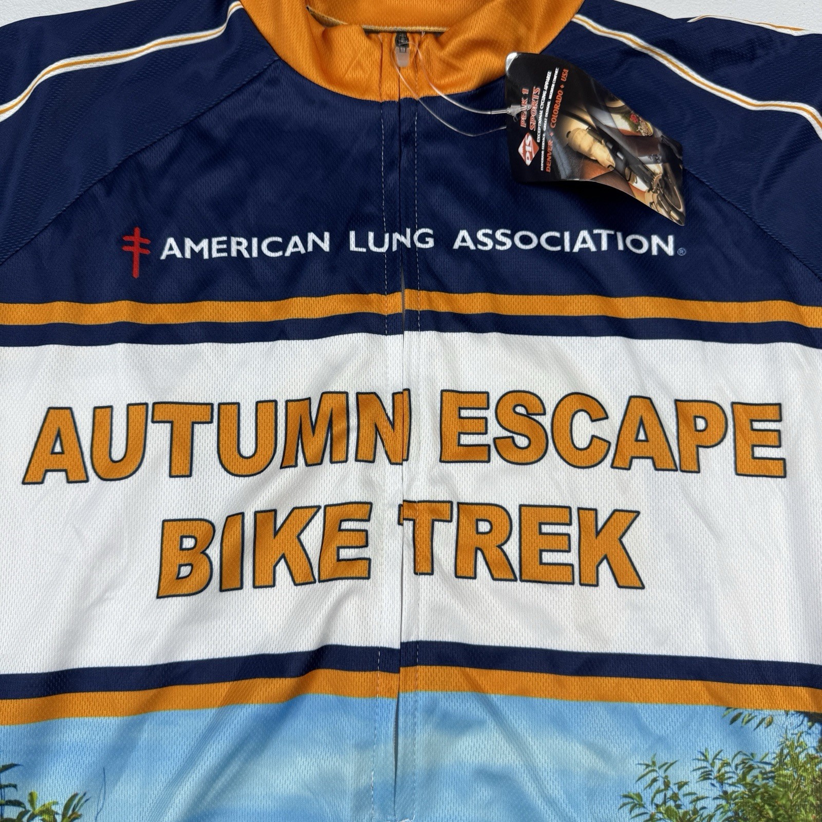Peak 1 Sports Cycling Jersey Half Zip Unisex American Escape Bike Trek L Large