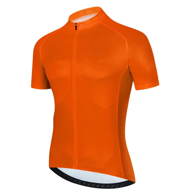 Solid Color Summer Men Short Sleeves Cycling Jersey Polyeste Clothing Quick Dry
