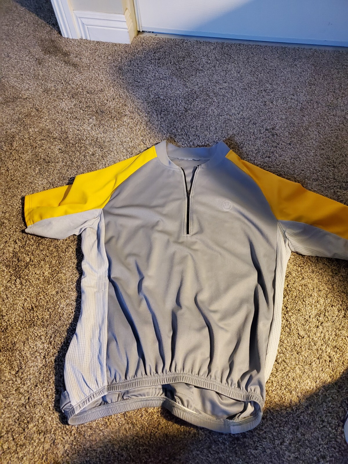 *NEW* Canari Mens Large Cycling Jersey Short Sleeve SS White Yellow Mesh Sides L