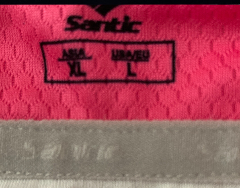 Santic Cycling Jersey Womens Sz Large Zip UP Short Sleeves Pink White Black