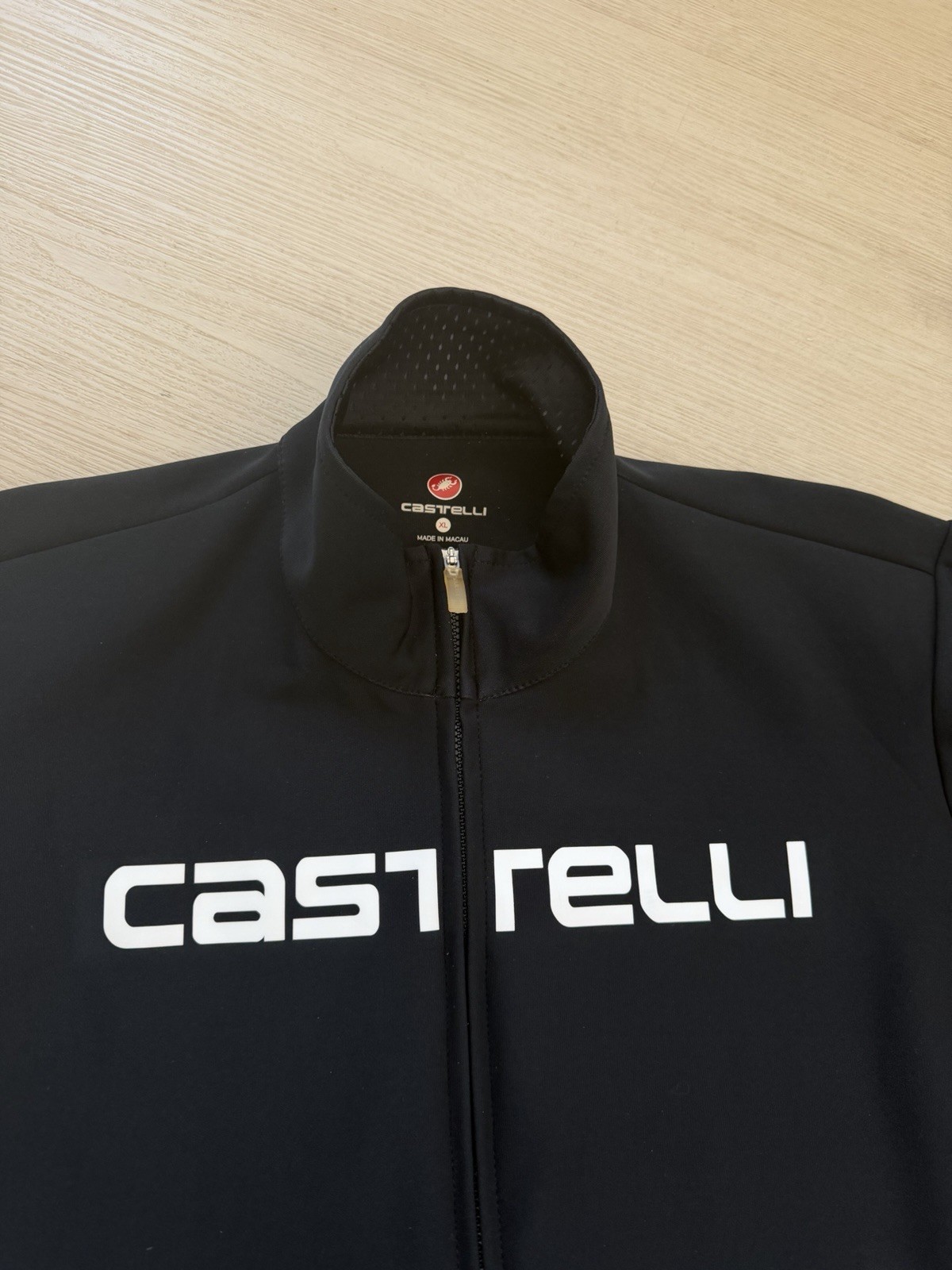 Castelli Black Rosso Corso Gabba Full Zip Windstopper Cycling Jersey Mens XL