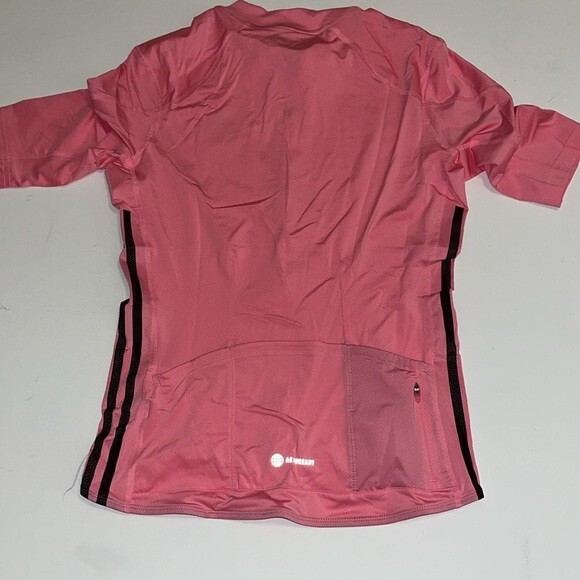 adidas women’s M Cycling Jersey shirt Pink full zip back pockets NWT $110