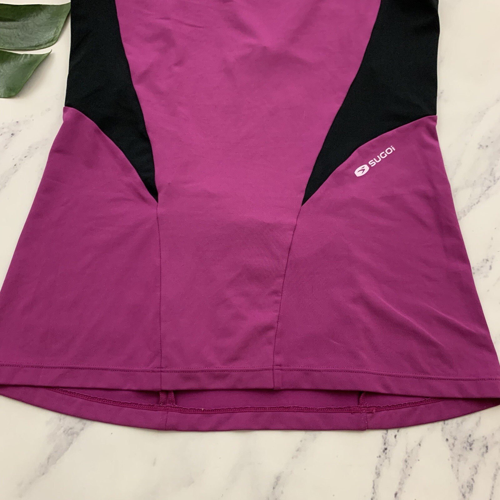 Sugoi Womens Cycling Jersey Size S Dark Purple Black Mesh Trim Sleeveless