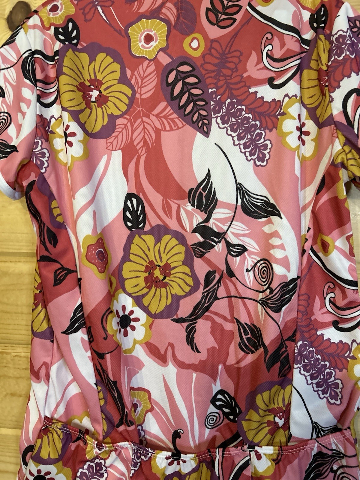 Women’s Cycling Jersey 2XL Pink Floral Bike Shirt Short Sleeve Performance