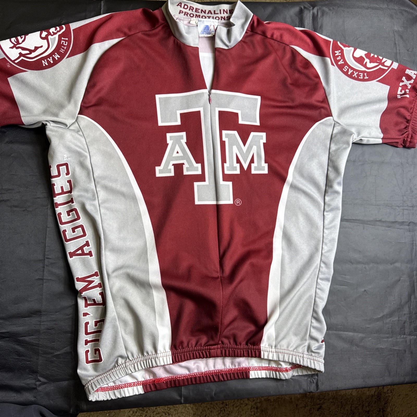 C84 Texas A&M Aggies Mens Cycling Jersey Adrenaline Promotions Maroon Grey XL
