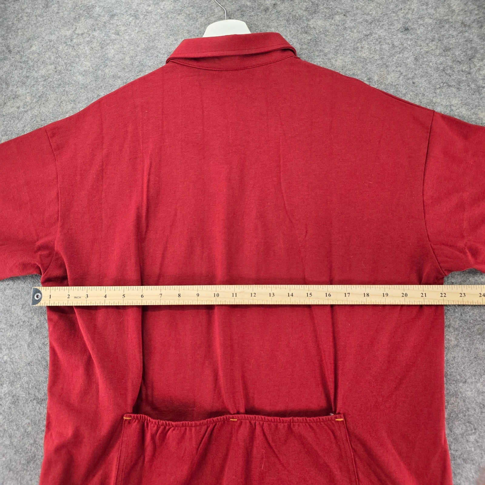ZOIC Mens Red Zip Neck Short Sleeve Cycling Shirt with Back Pockets Large USA