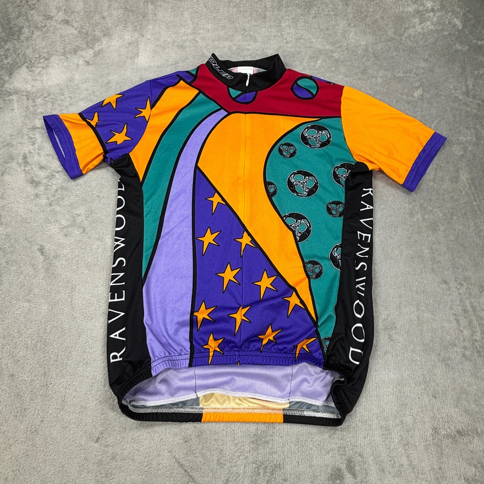 Voler Cycling Jersey Mens Large Purple Green Abstract Ravenswood Performance