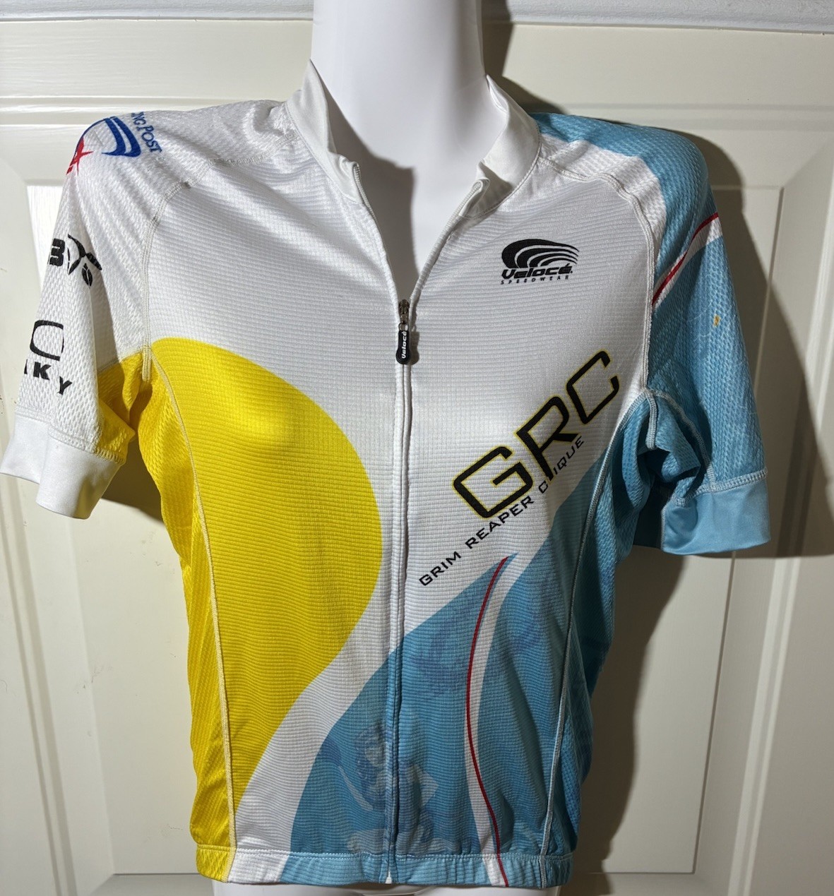 Veloce Cycling Jersey XS Full Zip Multicolor Grim Reaper & Oakley Emblems