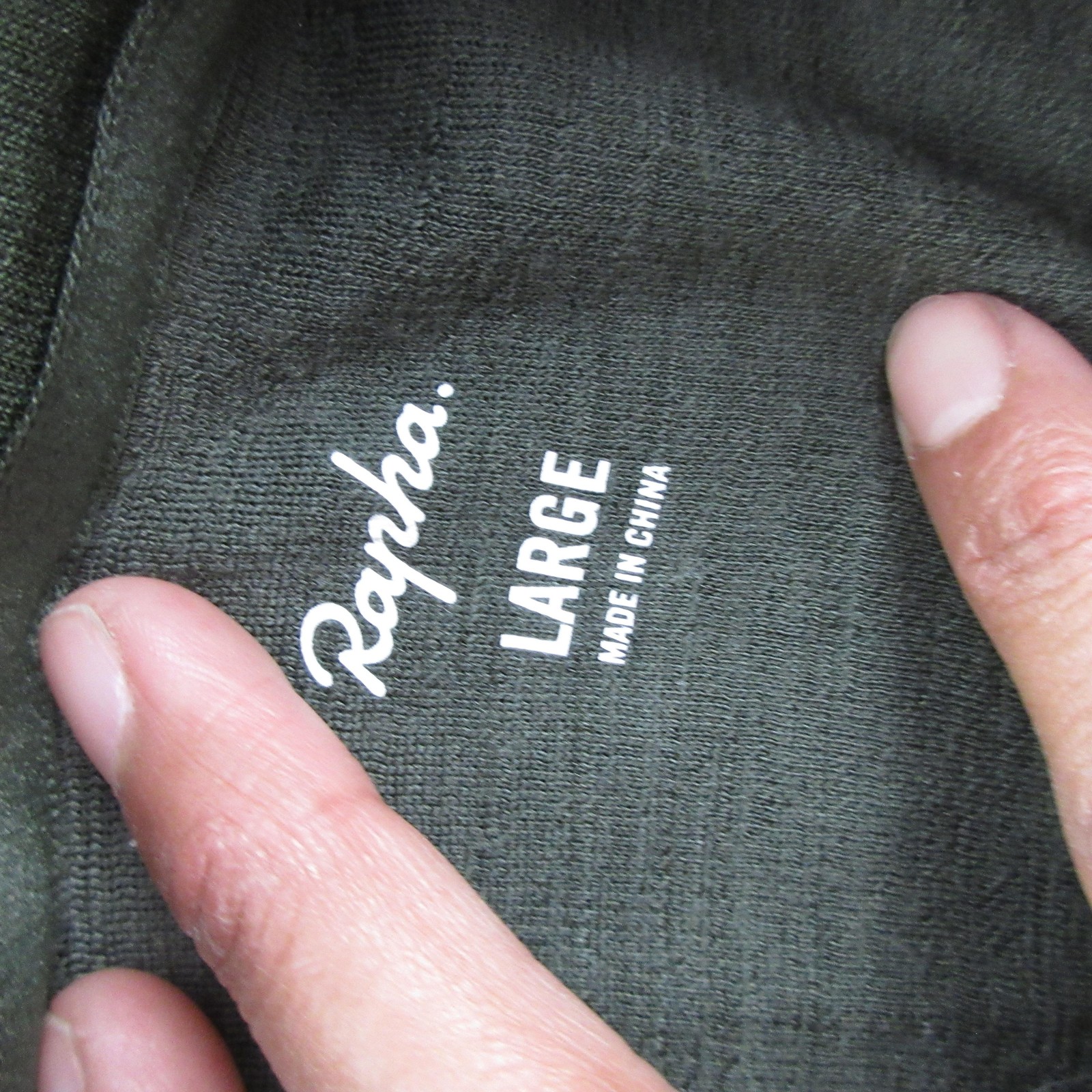 Rapha Cycling Jersey Mens Large Green Check Classic Long Sleeve Full Zip Bike