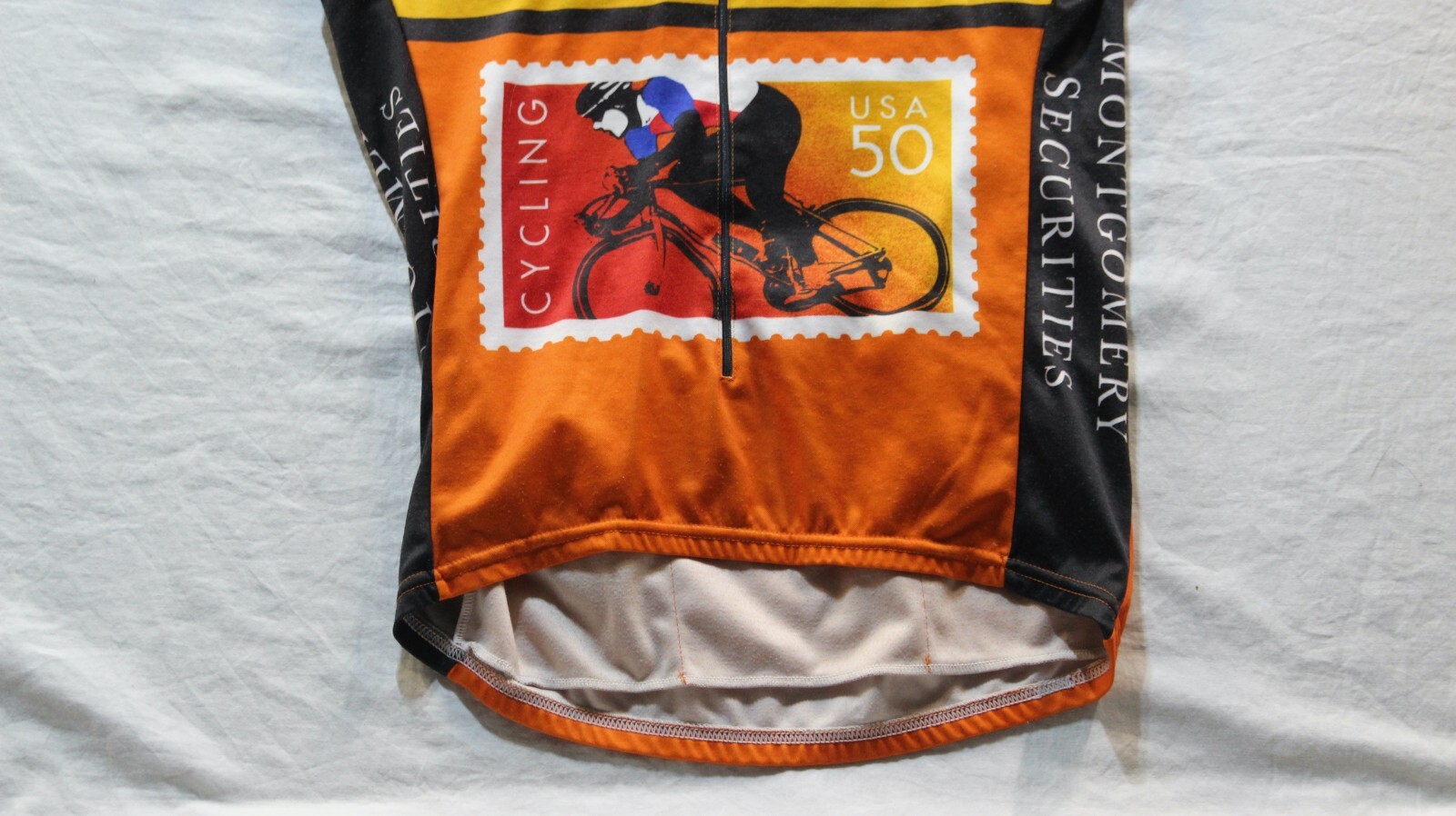 VTG Greg Lemond Cycling Team Road Bike Jersey USPS Stamp Montgomery Bell Shirt L