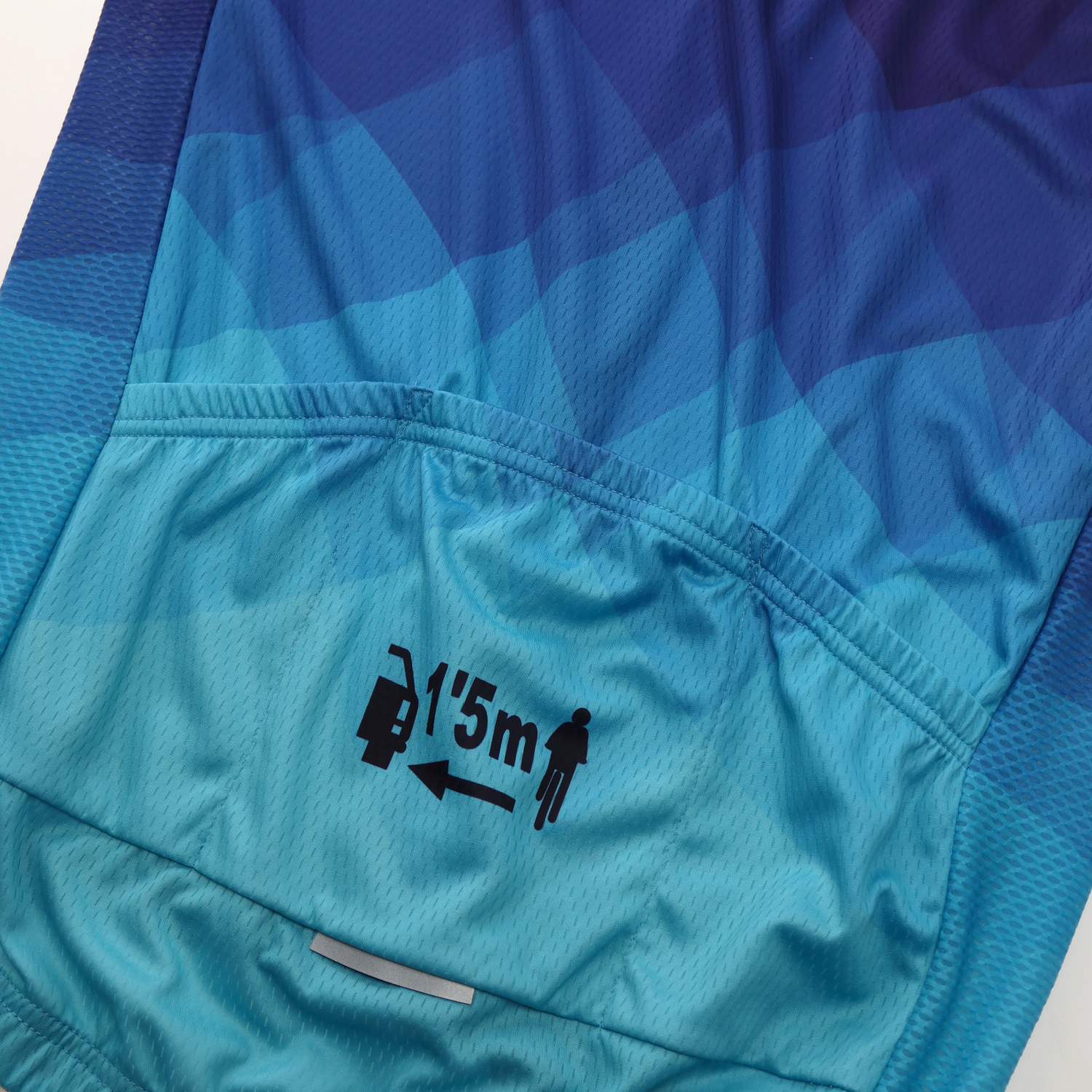 Blue Men’s Cycling Kit Reflective Bike Jersey & Spandex Padded Biking Bib Shorts