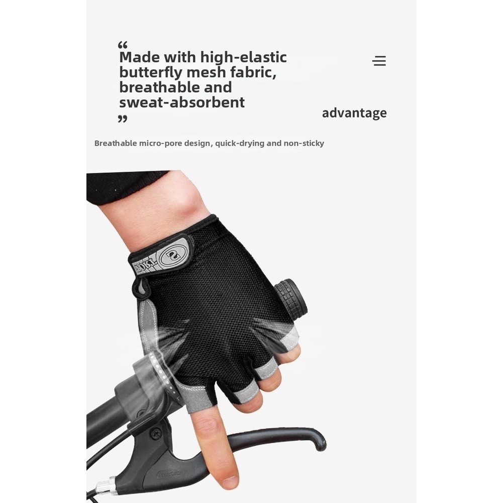 Youth Half Finger Sports Gloves for Cycling Skating with Adjustable Wrist Strap