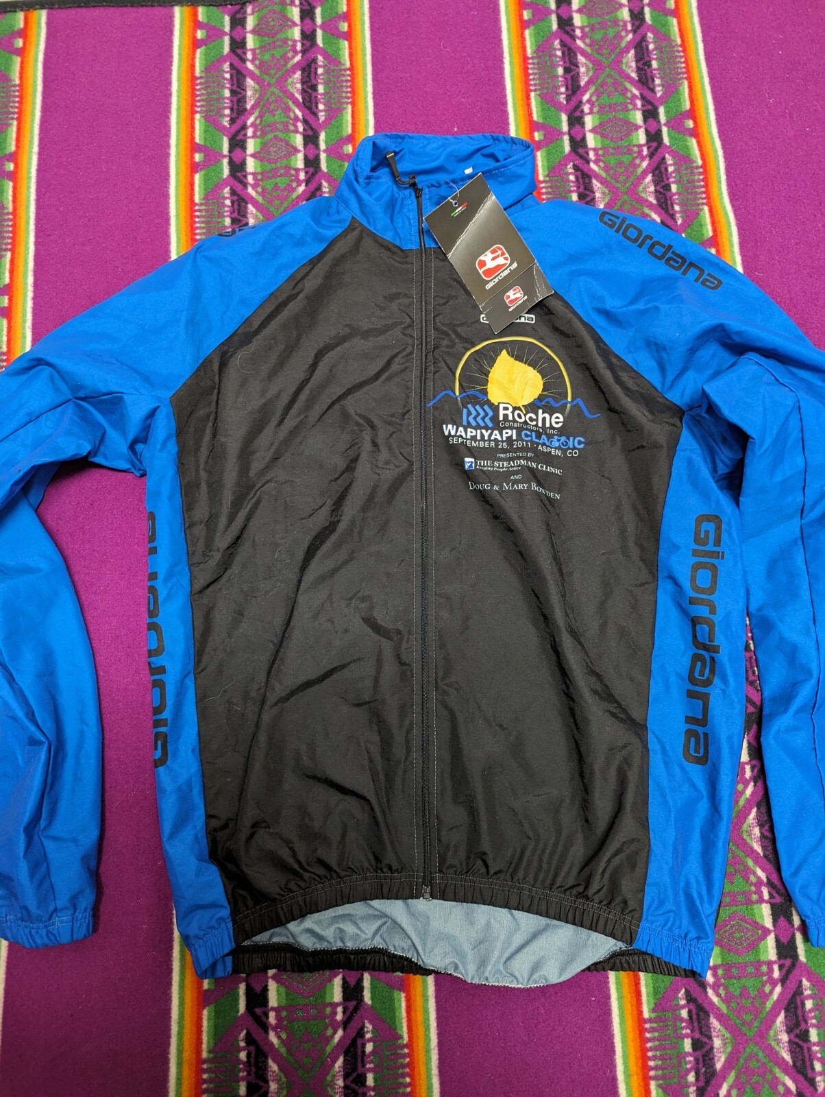 BRAND NEW W TAG GIORDANA CYCLING JACKET LIGHT WEIGHT NYLON MEN L ITALY JERSEY